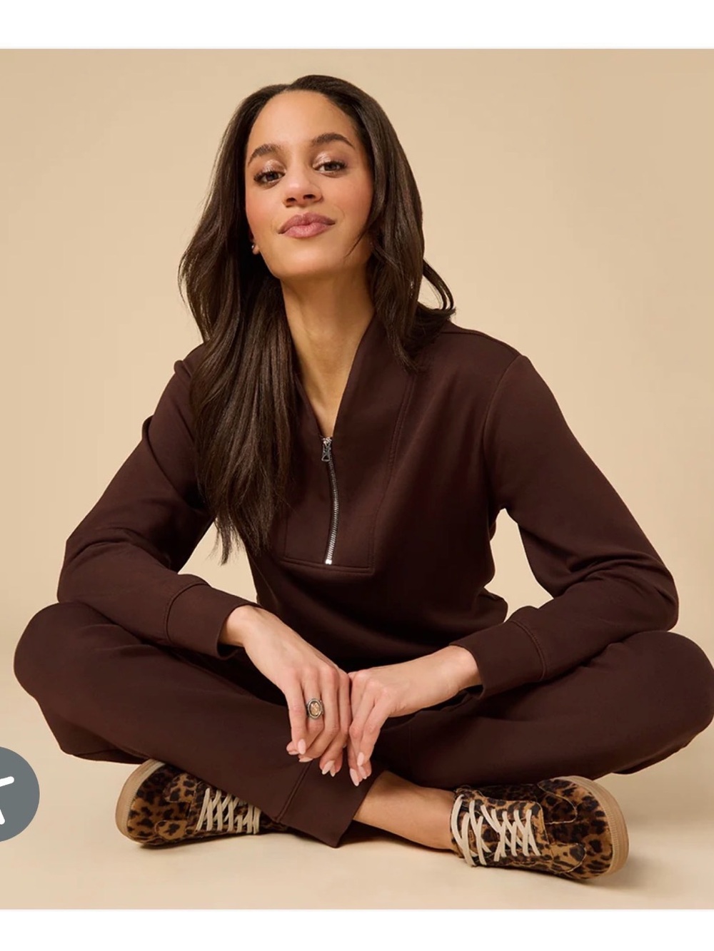 Softies $170 NWT SET 1/4 zip and Joggers Espresso